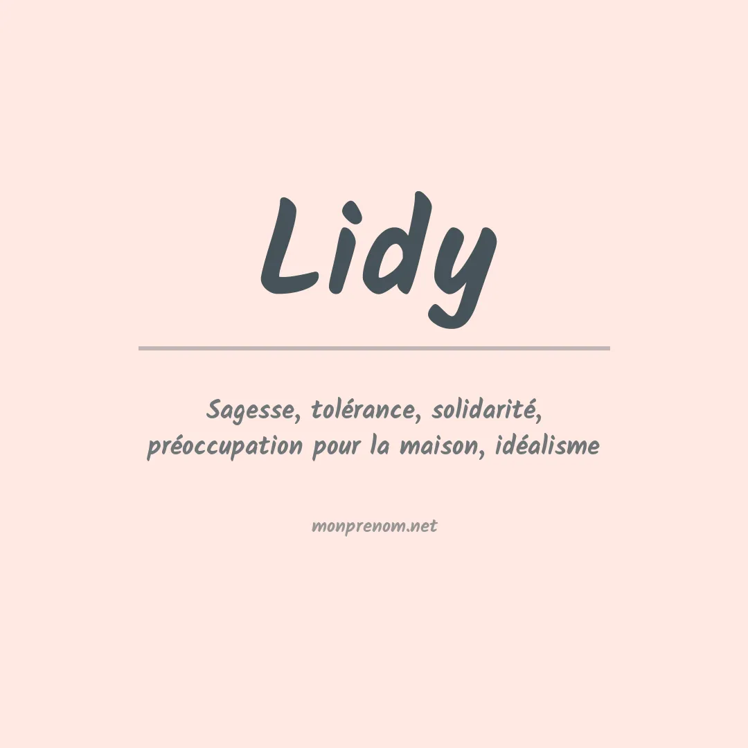 Prénom Lidy