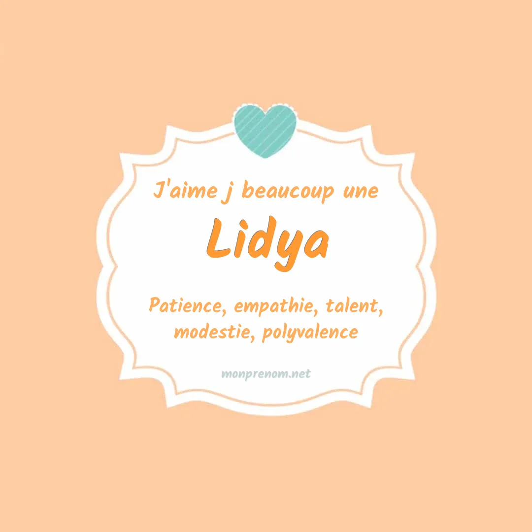 J'aime beaucoup Lidya