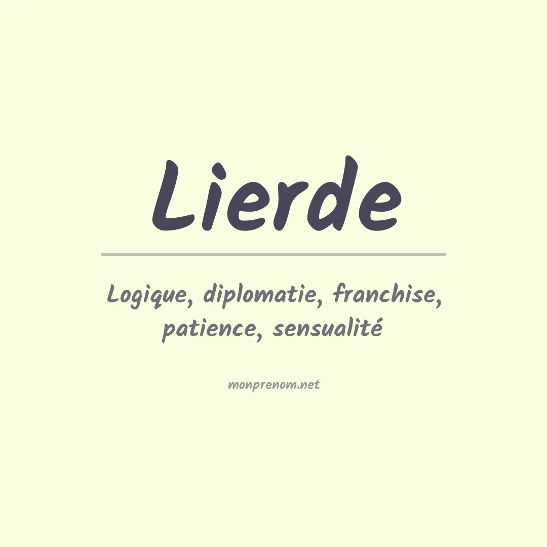 Signification du prénom Lierde