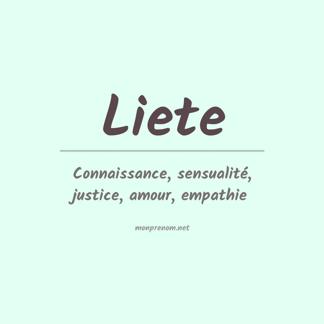 Signification du prénom Liete