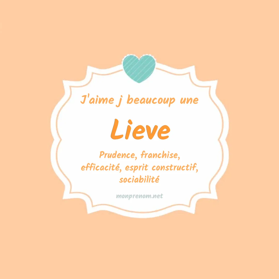 J'aime beaucoup Lieve
