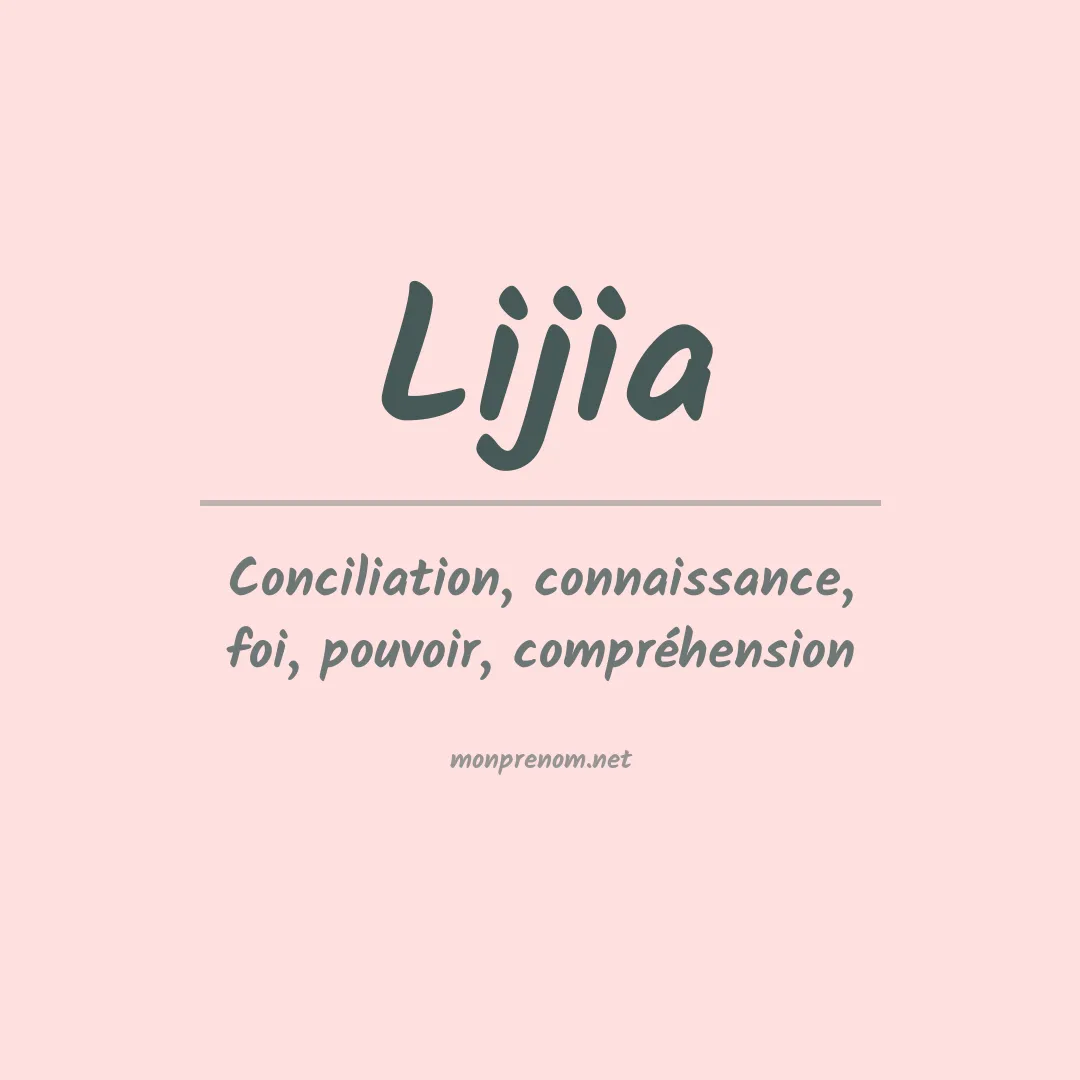 Prénom Lijia