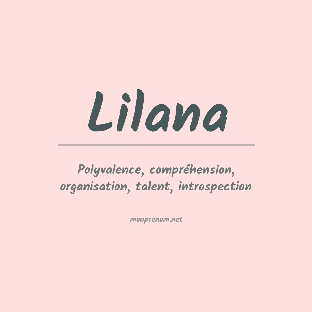 Prénom Lilana