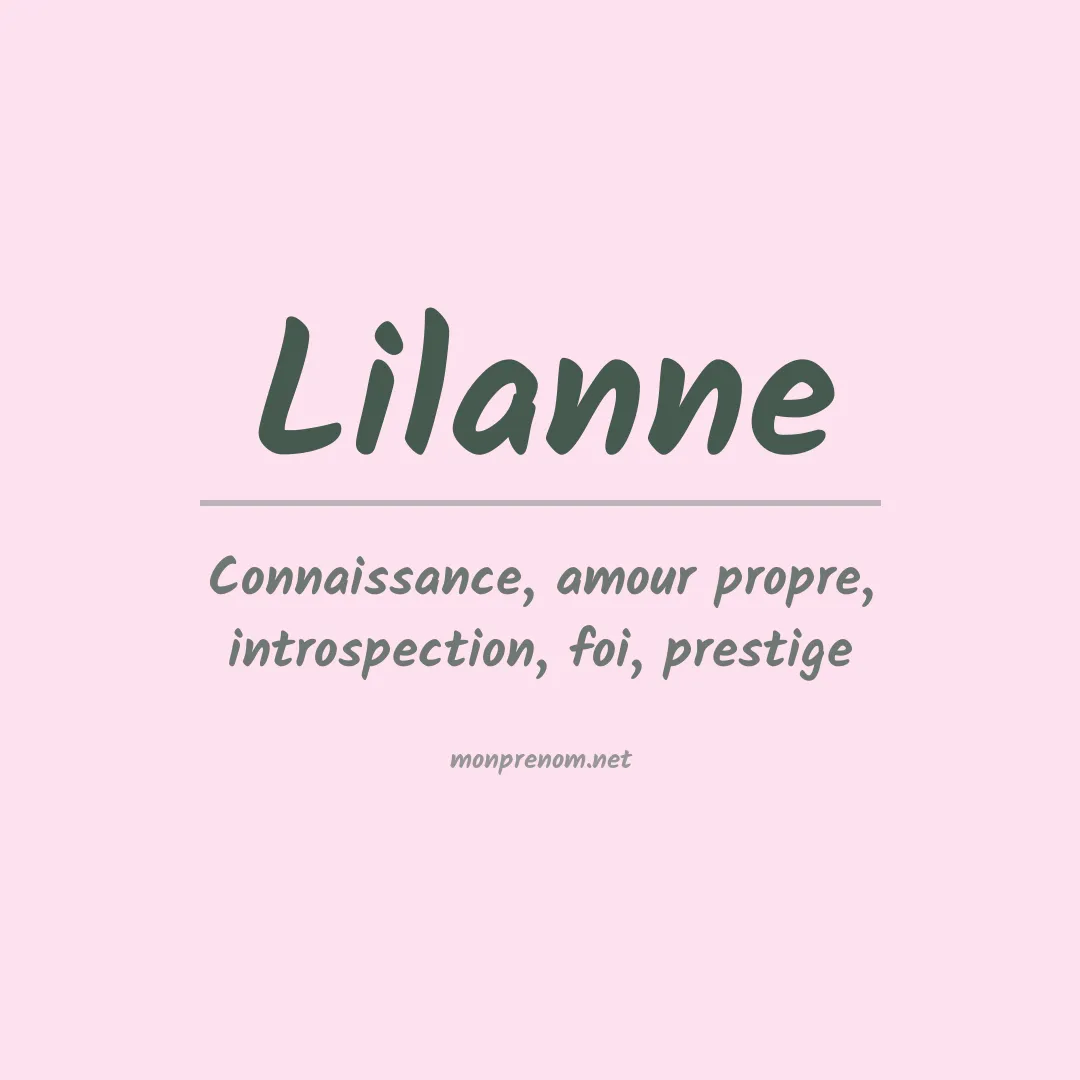 Signification du prénom Lilanne