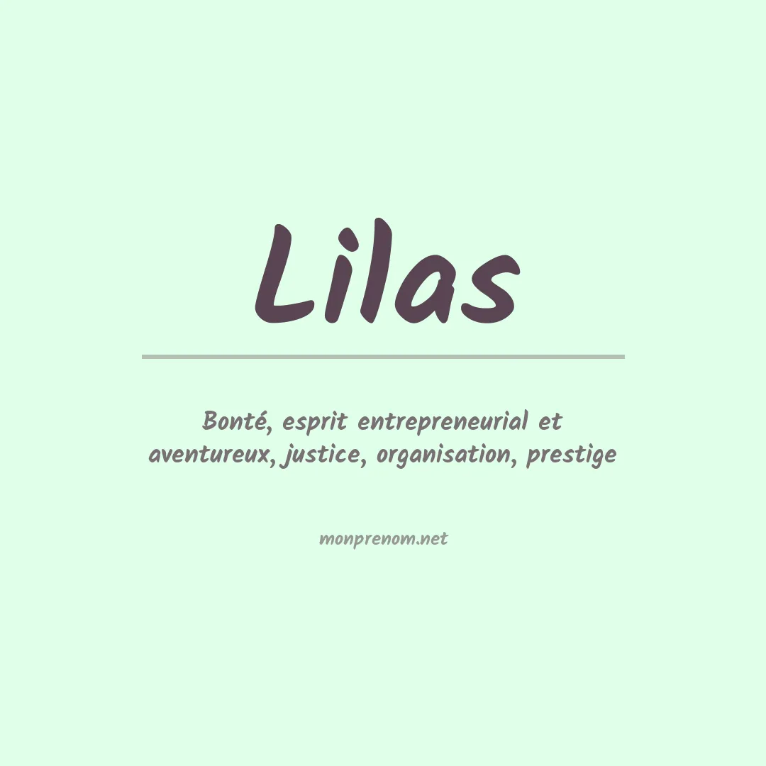Signification du prénom Lilas