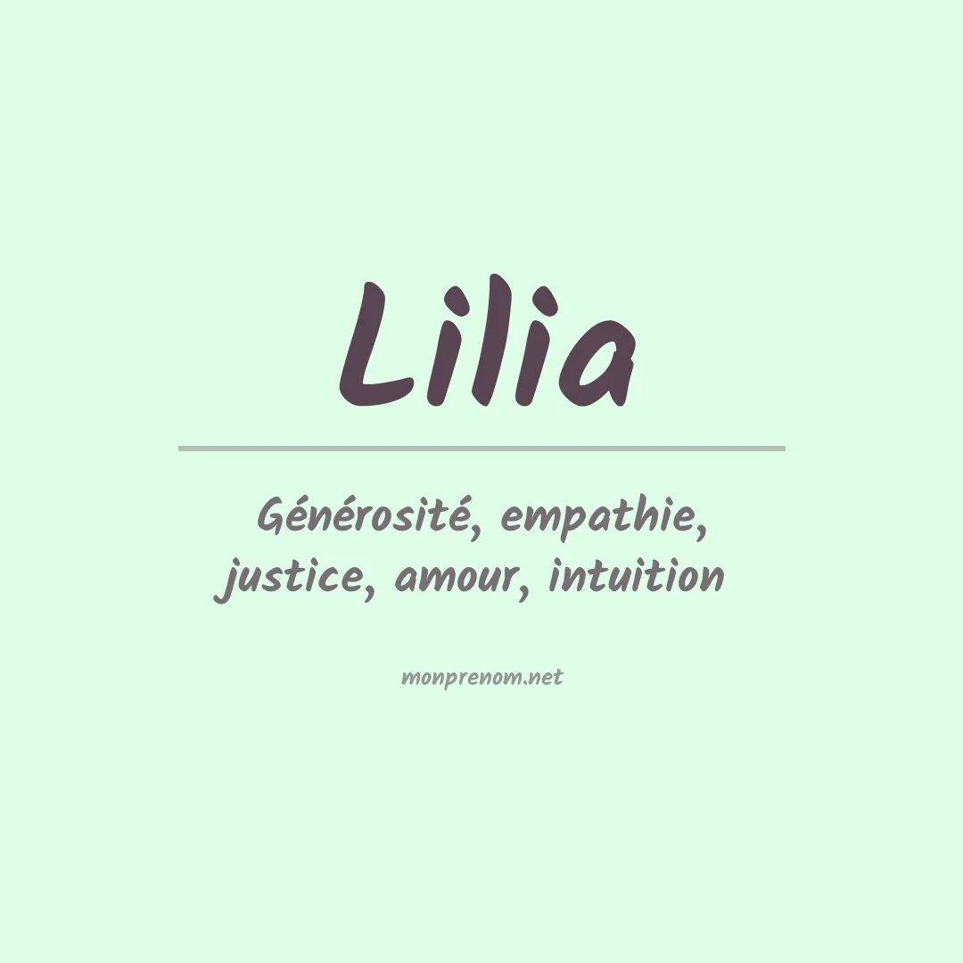 Prénom Lilia