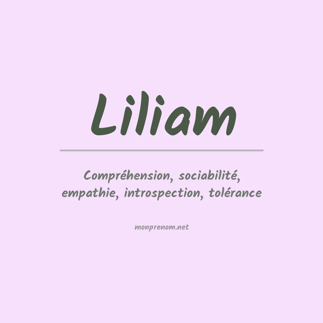 Prénom Liliam