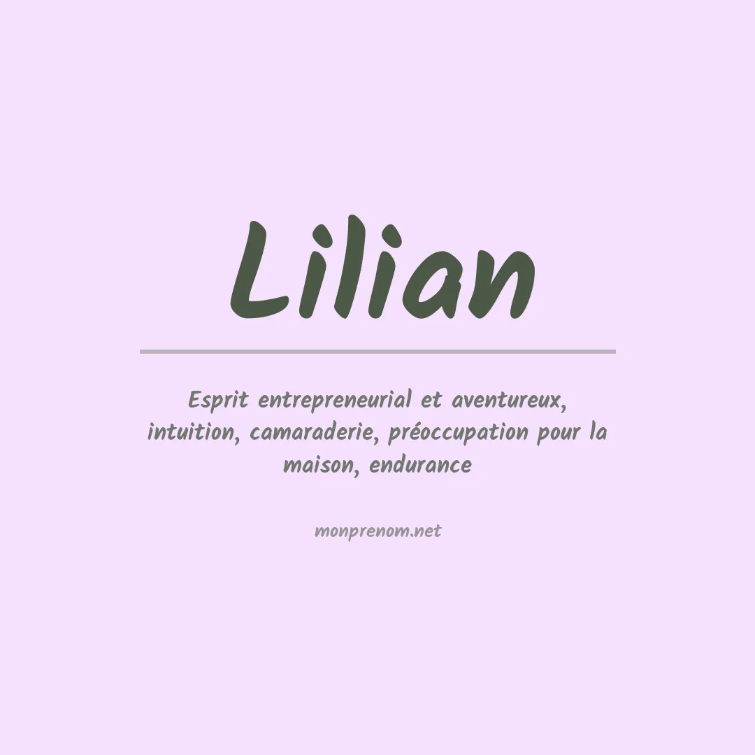 Prénom Lilian