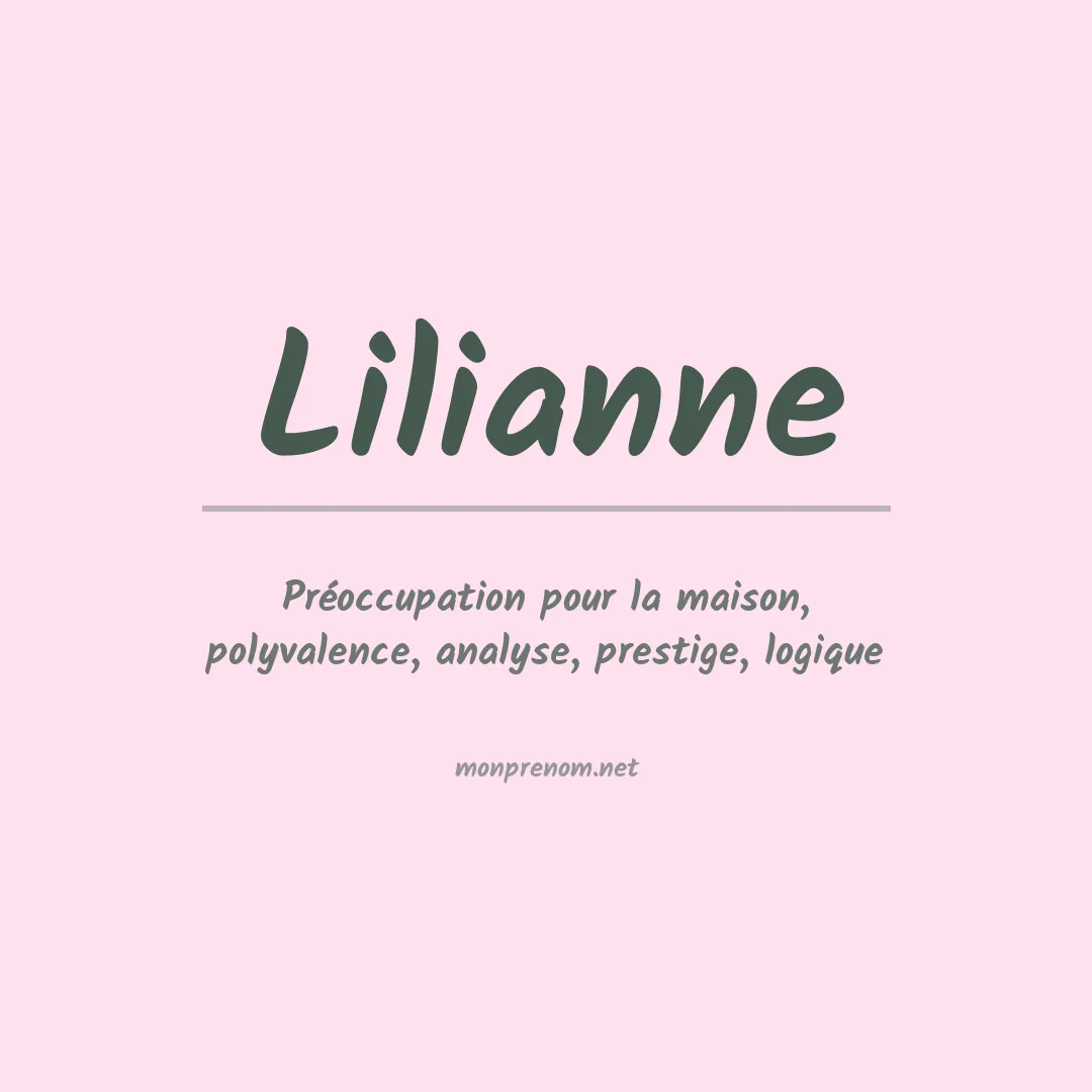 Prénom Lilianne