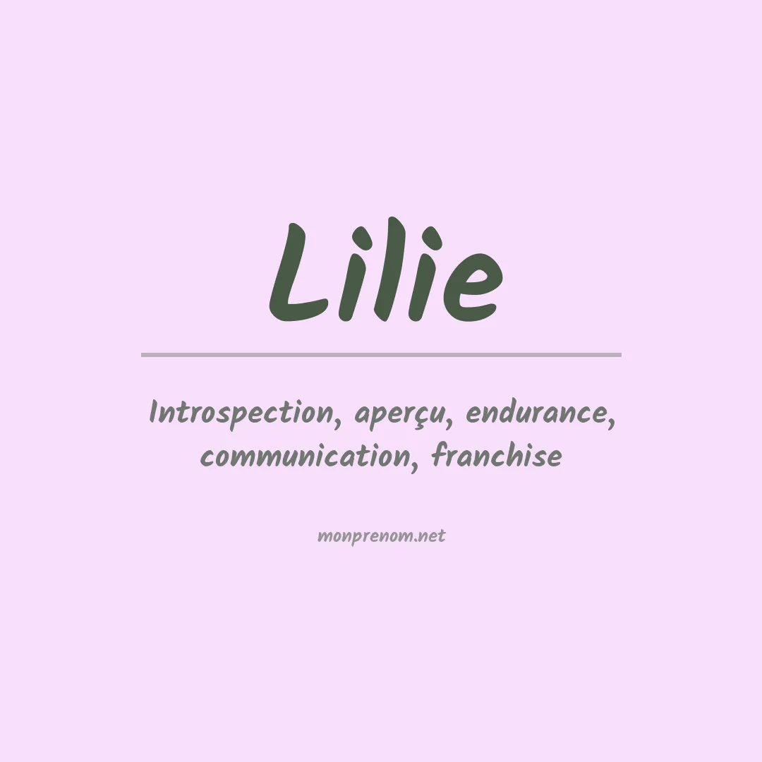 Signification du prénom Lilie