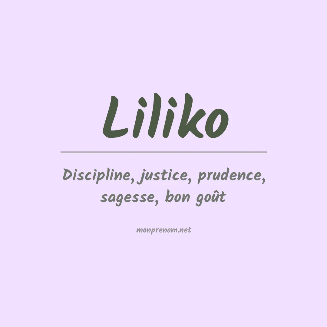 Signification du prénom Liliko