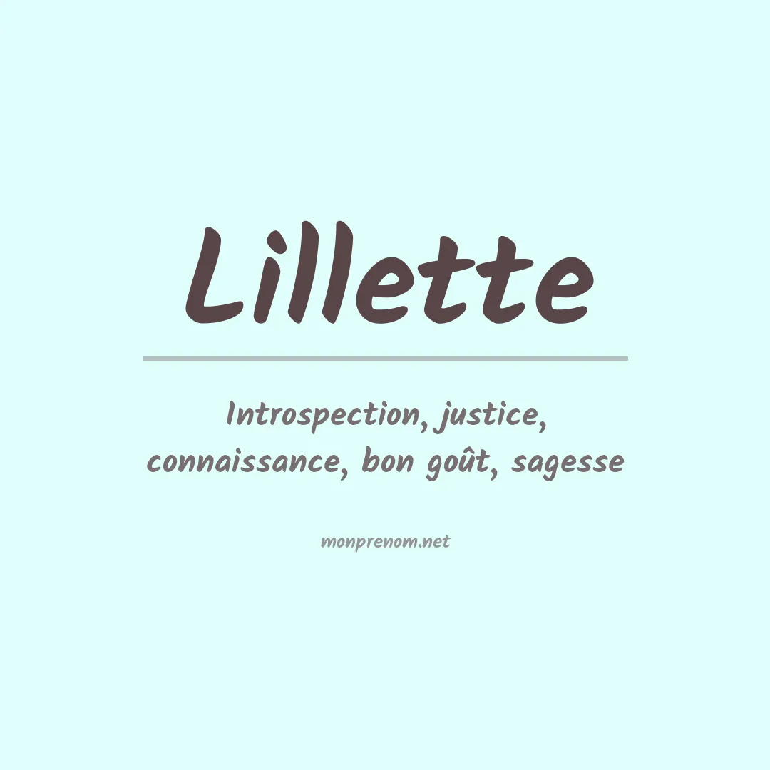 Signification du prénom Lillette