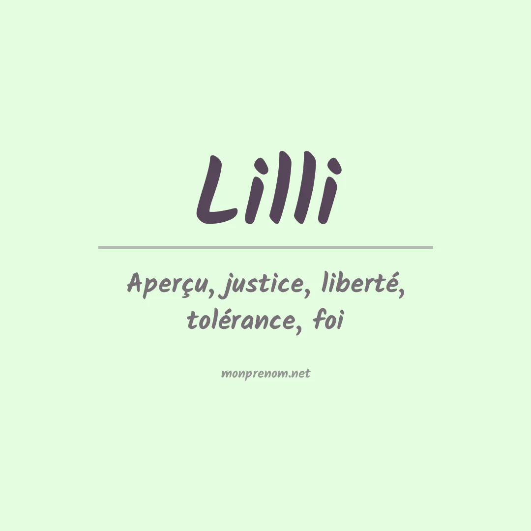 Prénom Lilli
