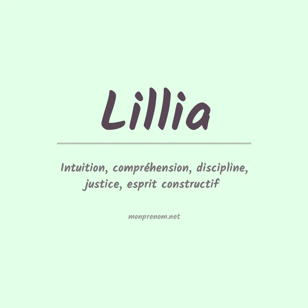Signification du prénom Lillia