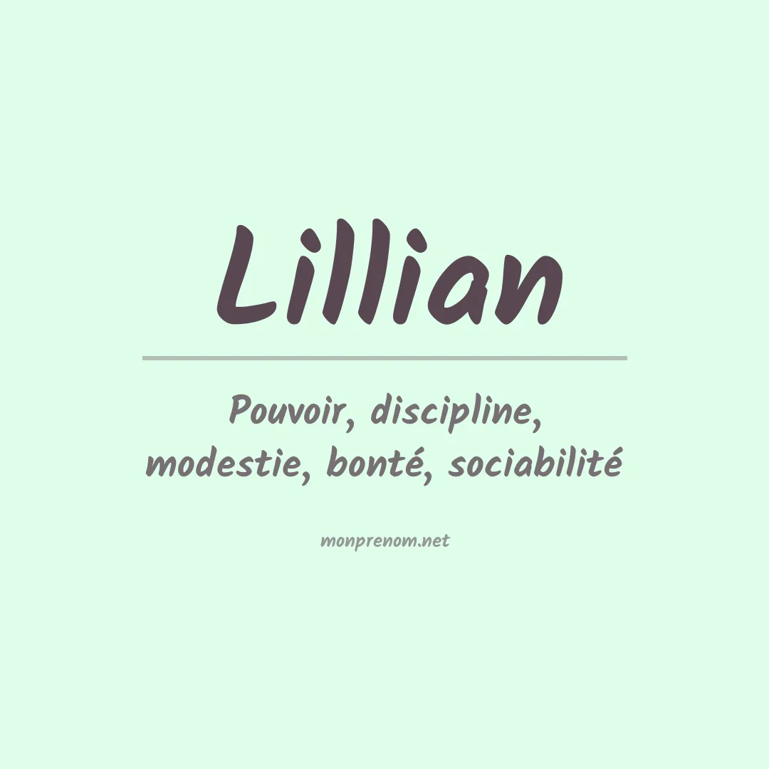 Signification du prénom Lillian