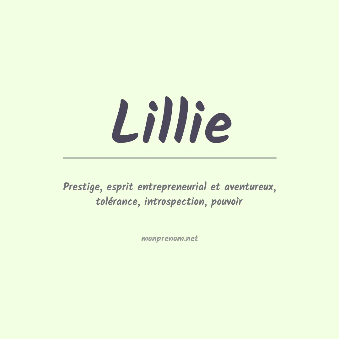 Prénom Lillie