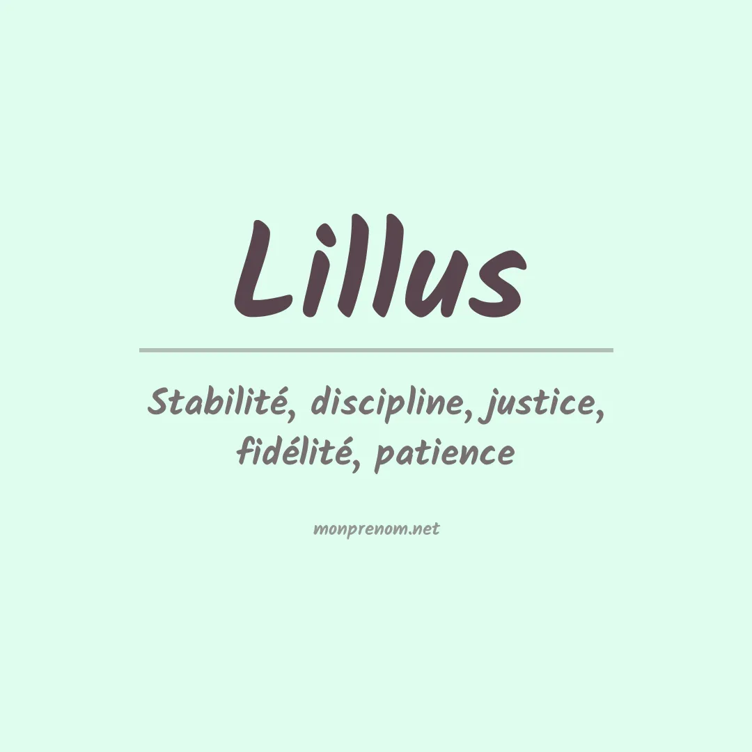 Signification du prénom Lillus