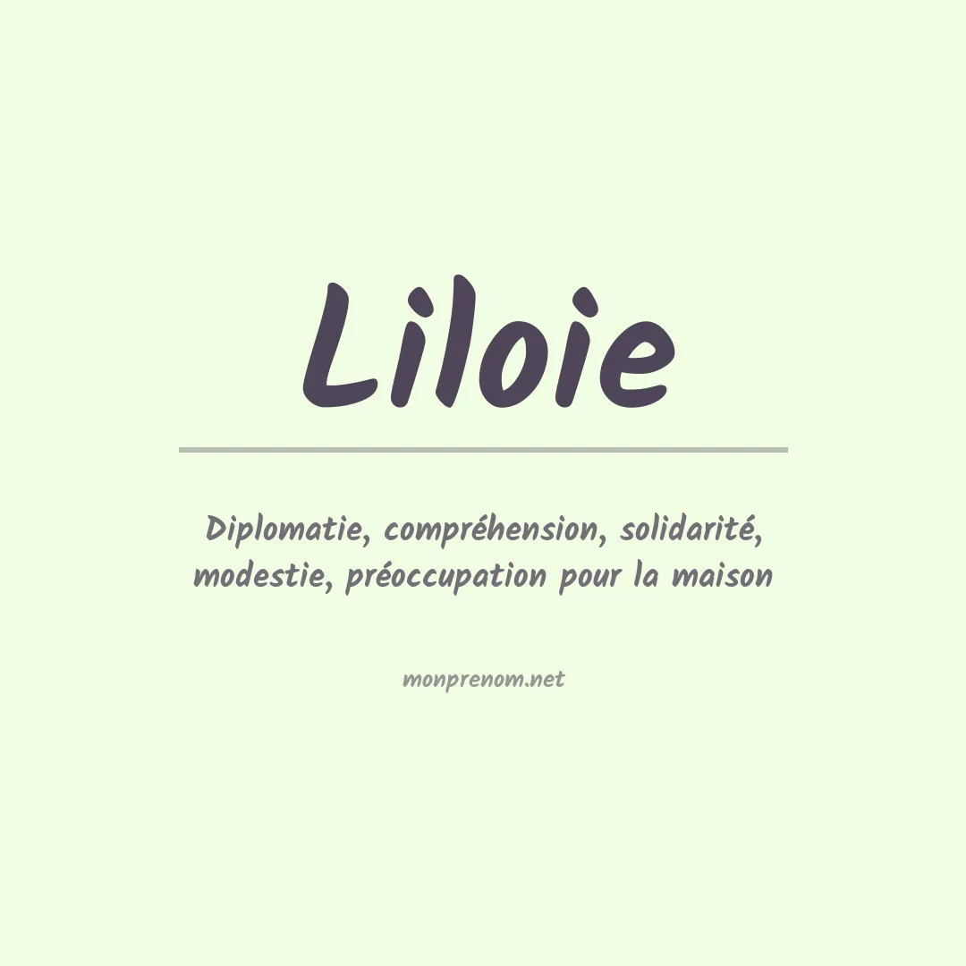 Signification du prénom Liloie
