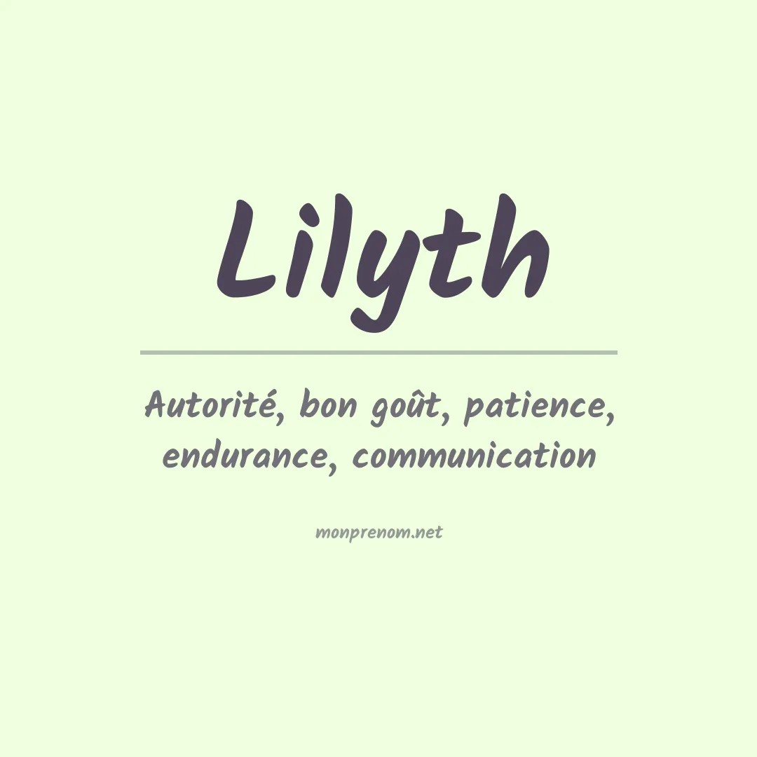 Signification du prénom Lilyth
