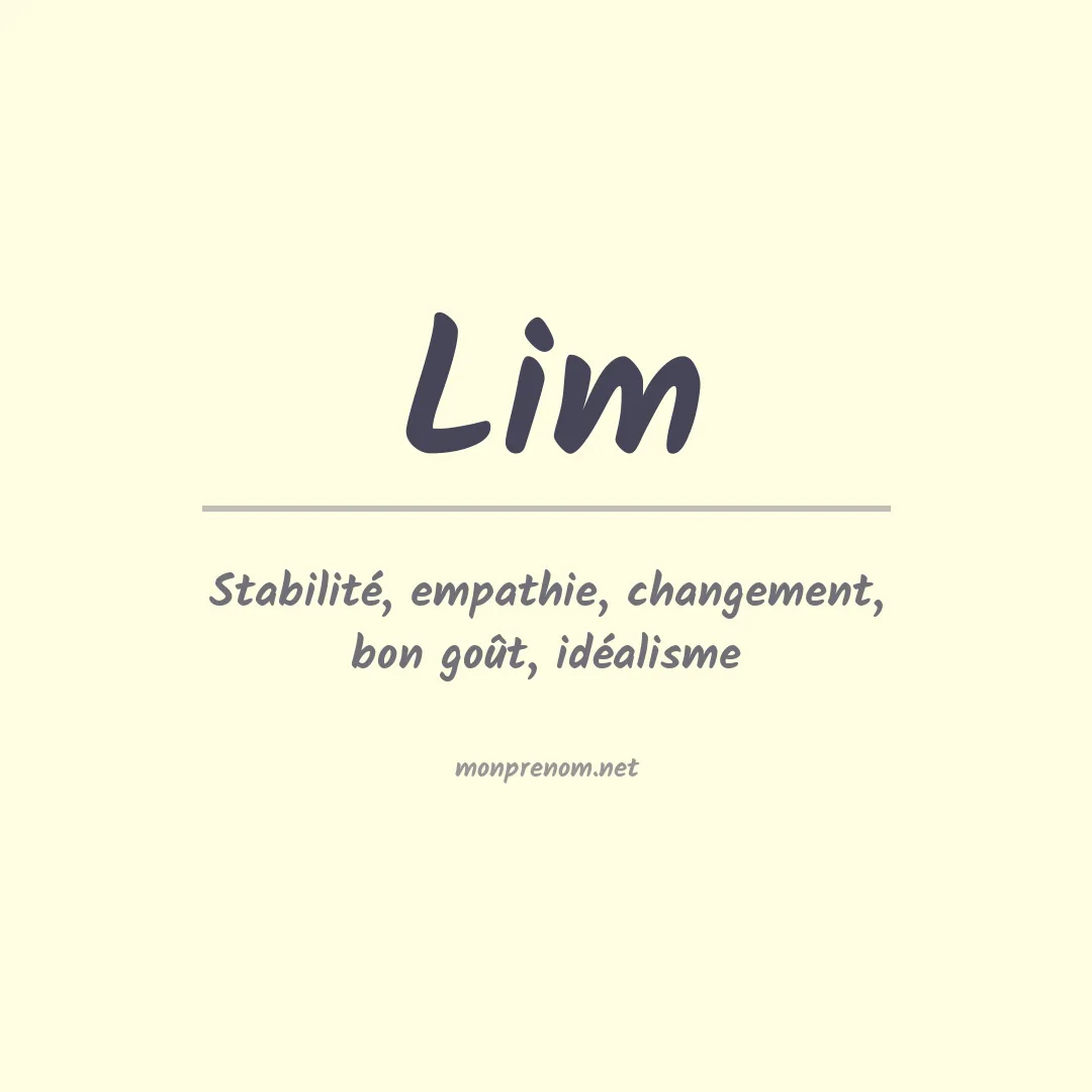 Prénom Lim