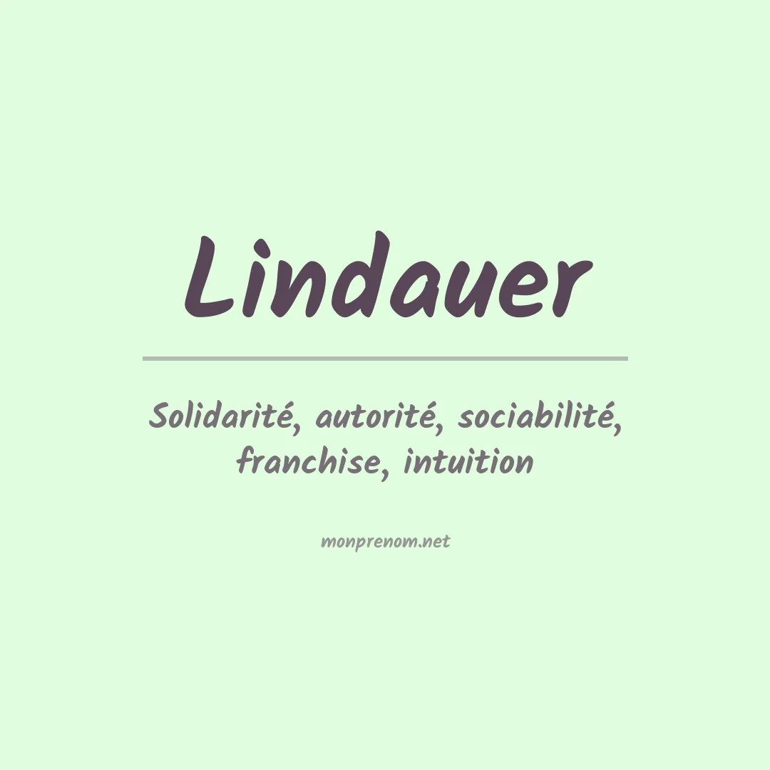 Prénom Lindauer