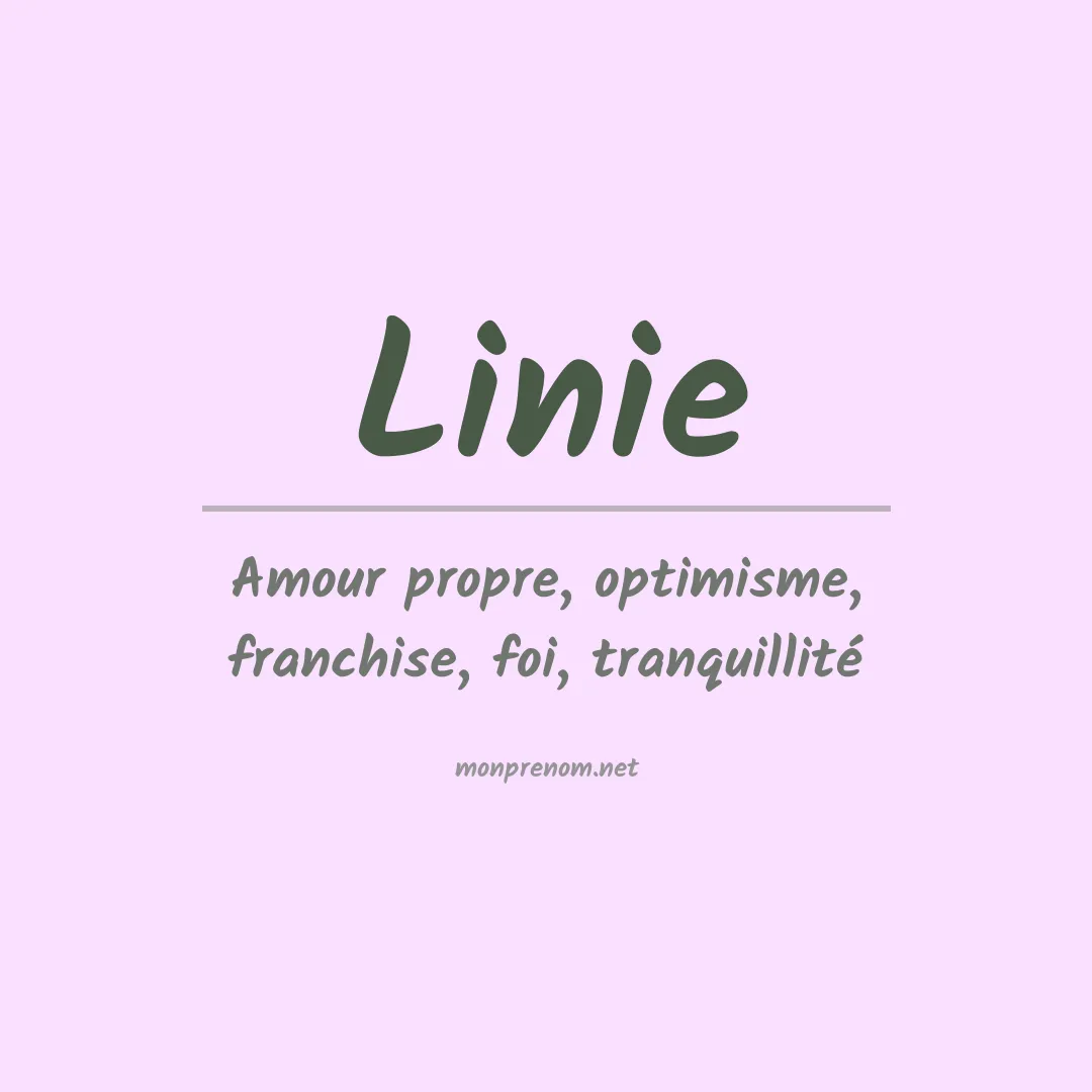 Signification du prénom Linie