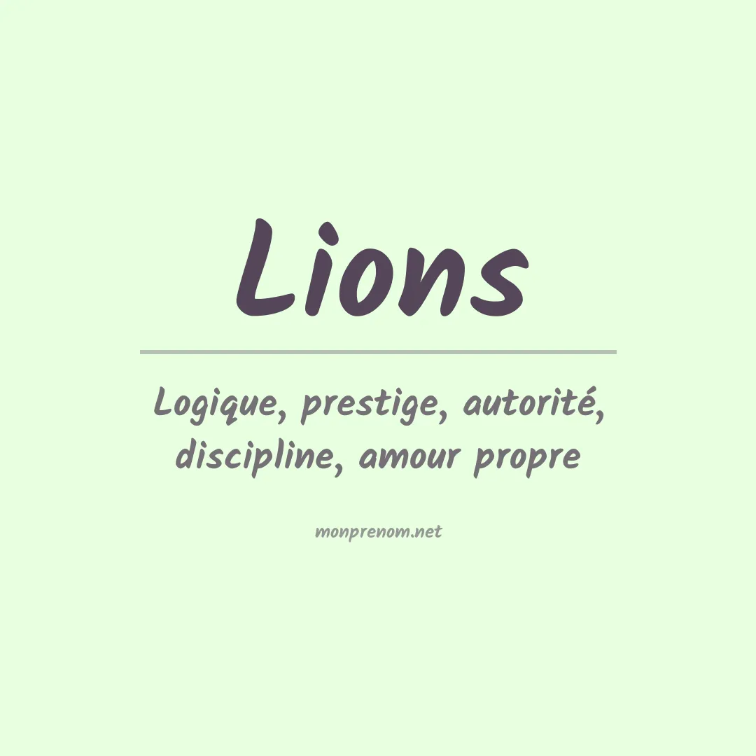 Signification du prénom Lions