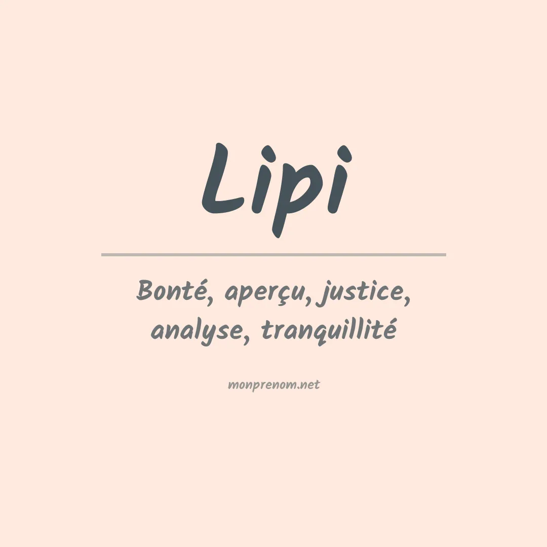 Signification du prénom Lipi