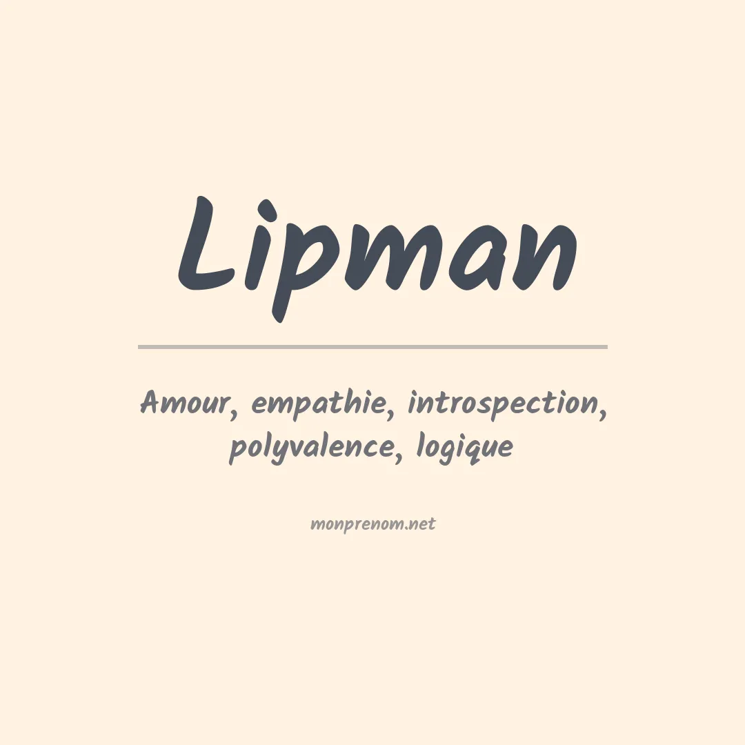 Prénom Lipman