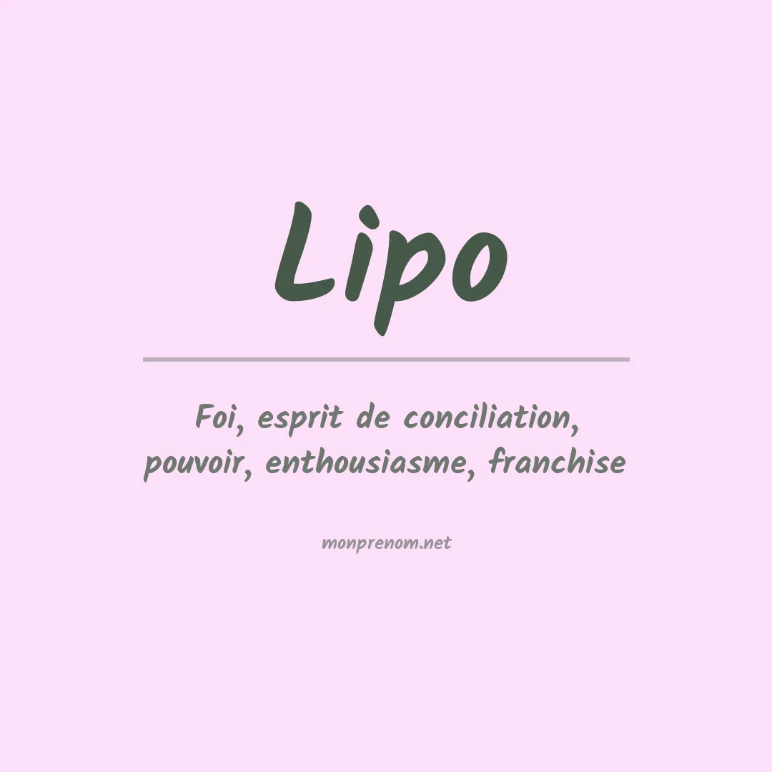 Signification du prénom Lipo