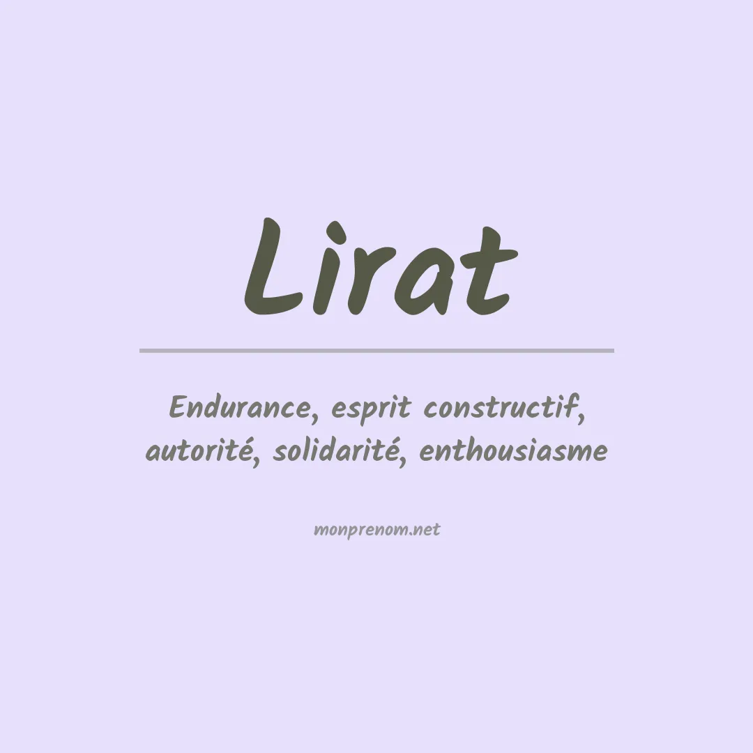 Signification du prénom Lirat
