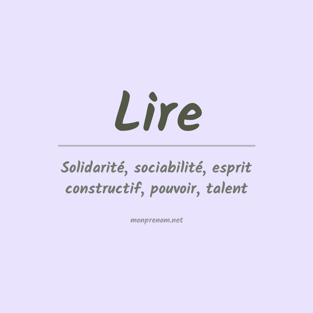 Signification du prénom Lire