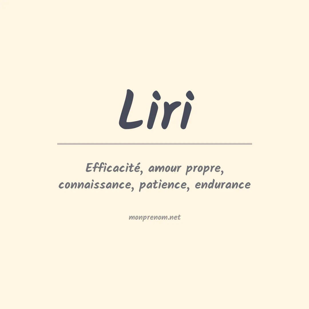 Signification du prénom Liri