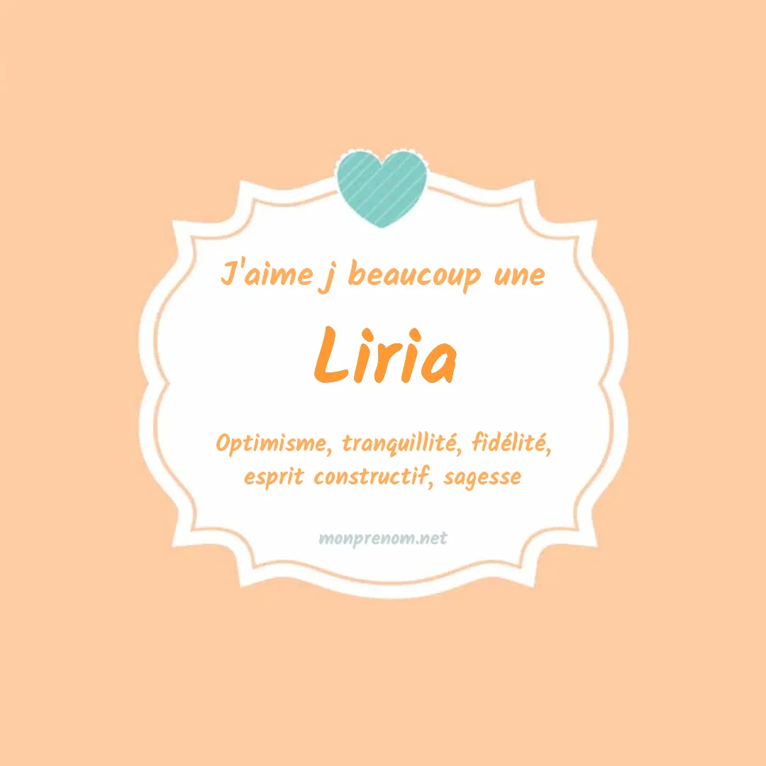 J'aime beaucoup Liria