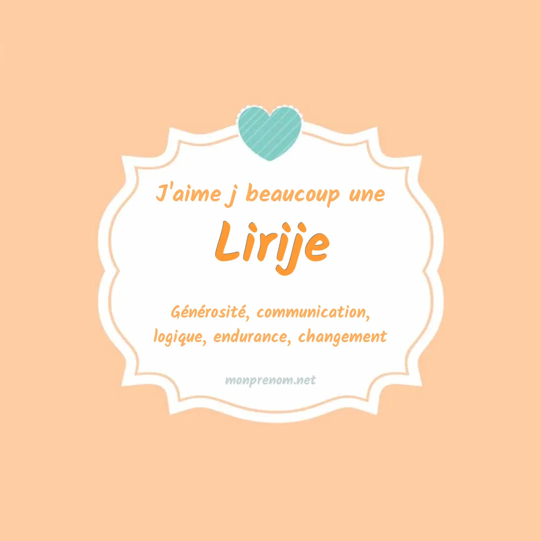 J'aime beaucoup Lirije