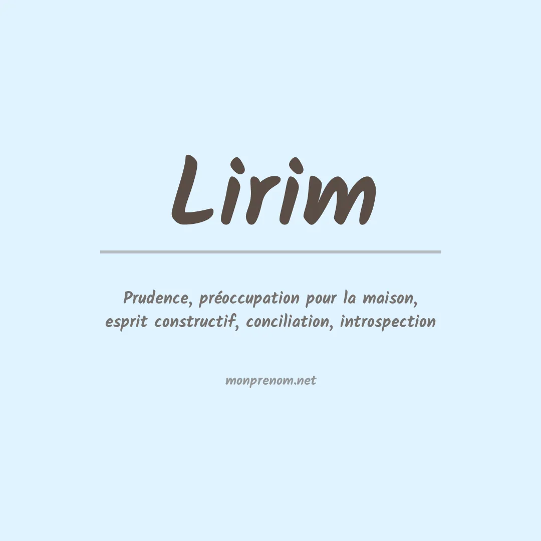 Signification du prénom Lirim