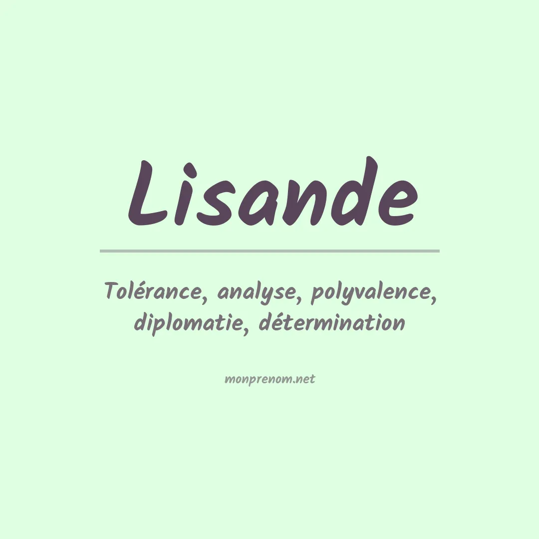 Signification du prénom Lisande