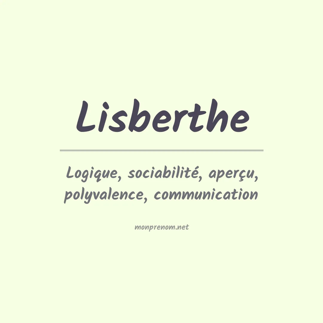 Signification du prénom Lisberthe