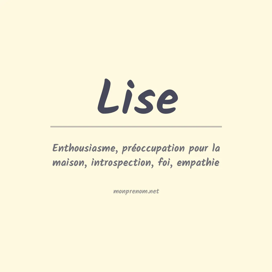 Prénom Lise