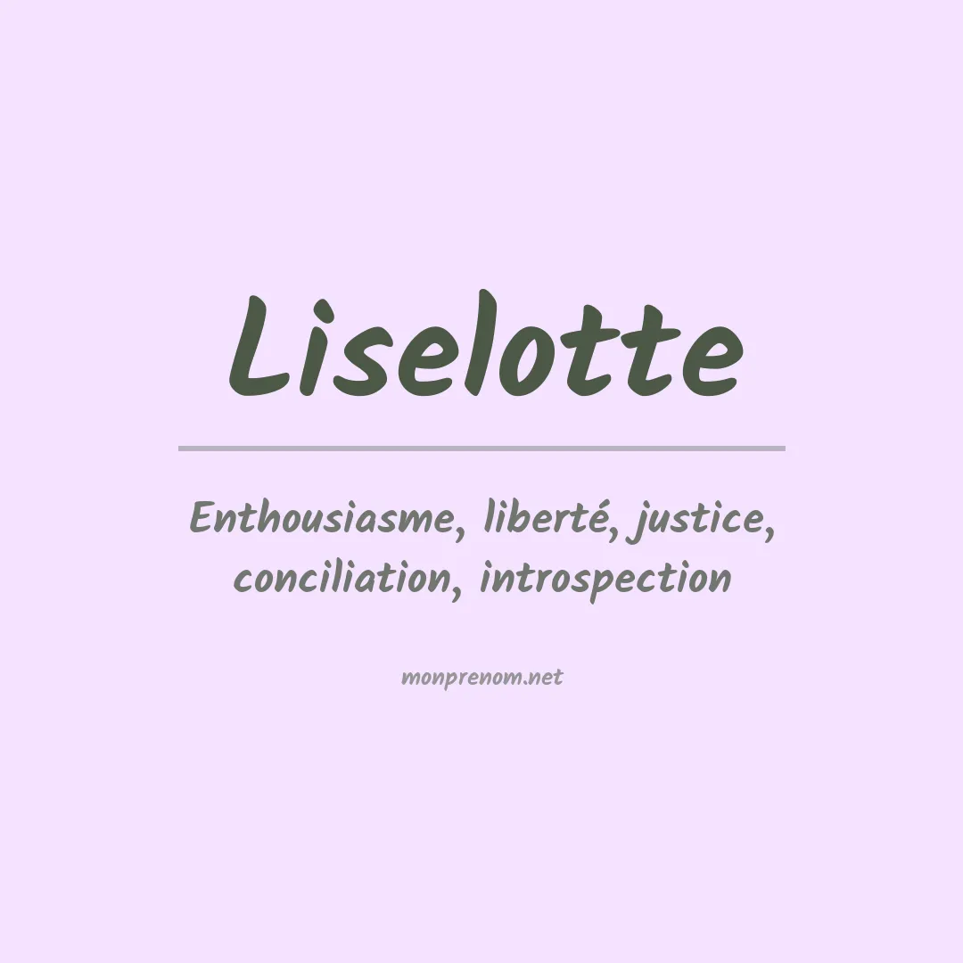 Signification du prénom Liselotte