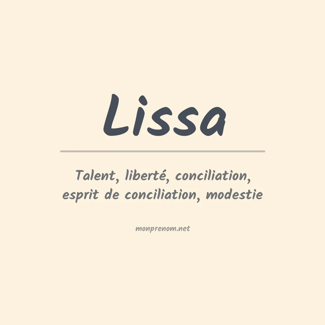 Signification du prénom Lissa