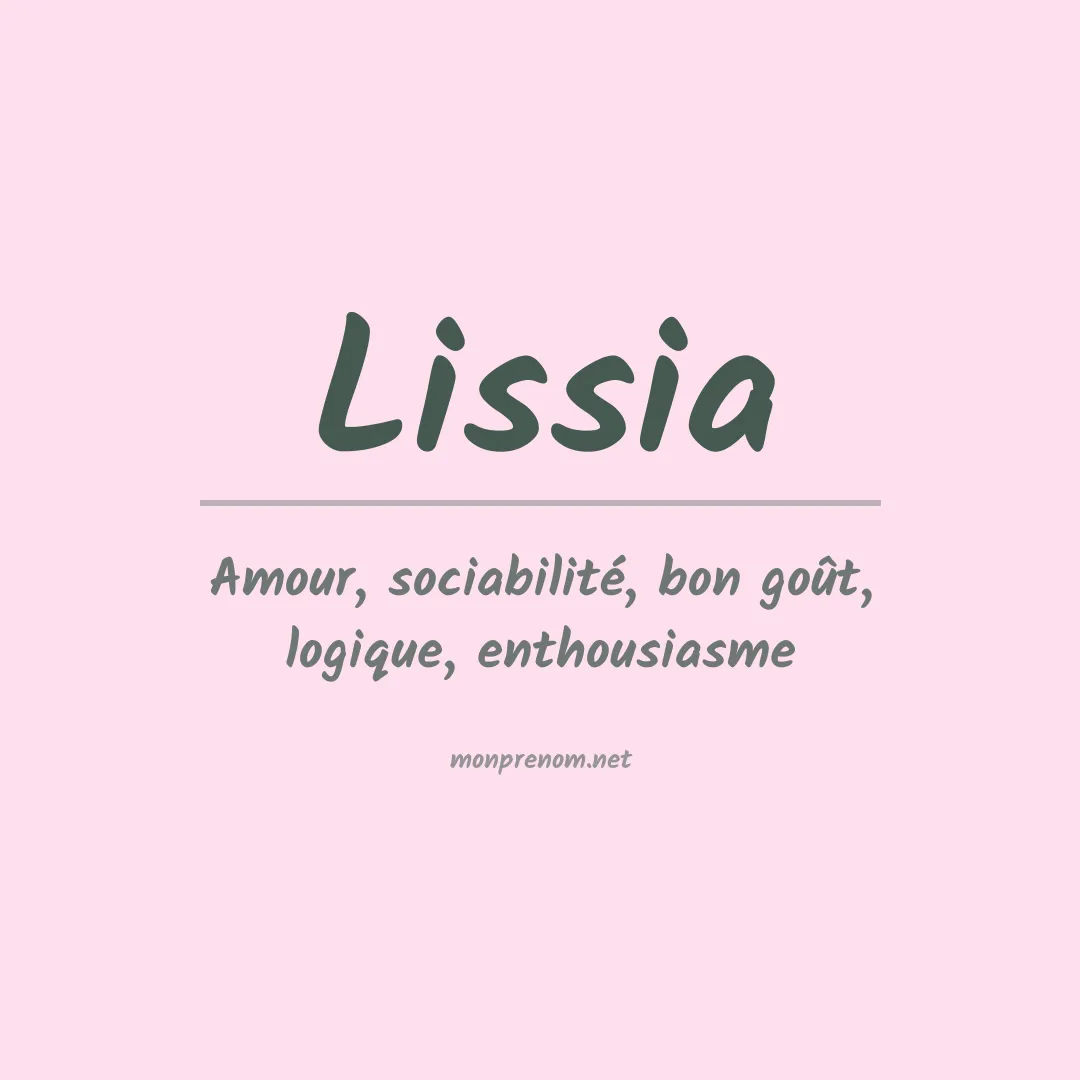 Signification du prénom Lissia