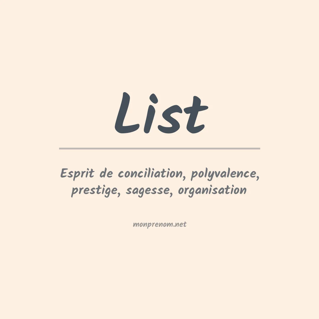 Prénom List