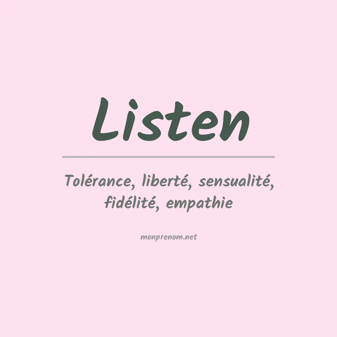 Signification du prénom Listen