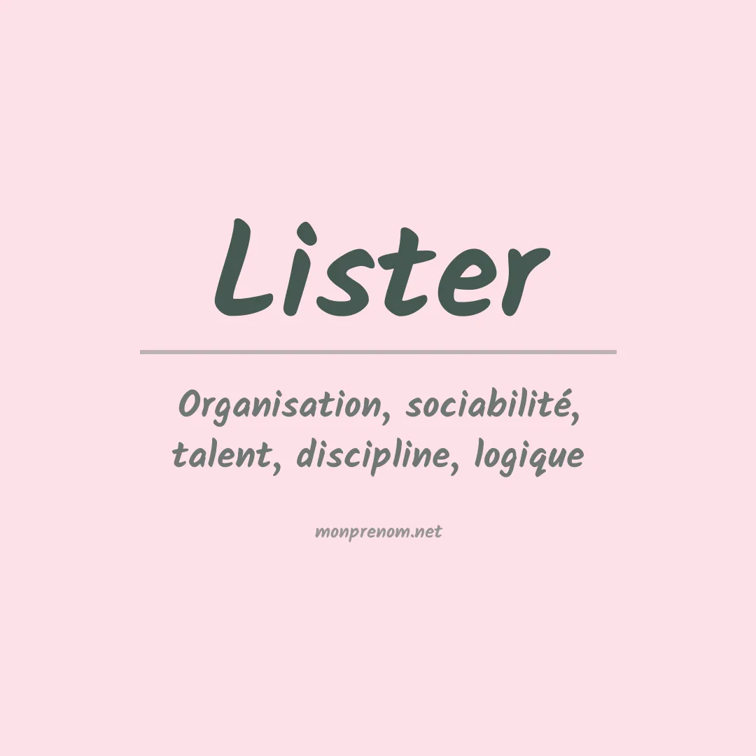 Prénom Lister