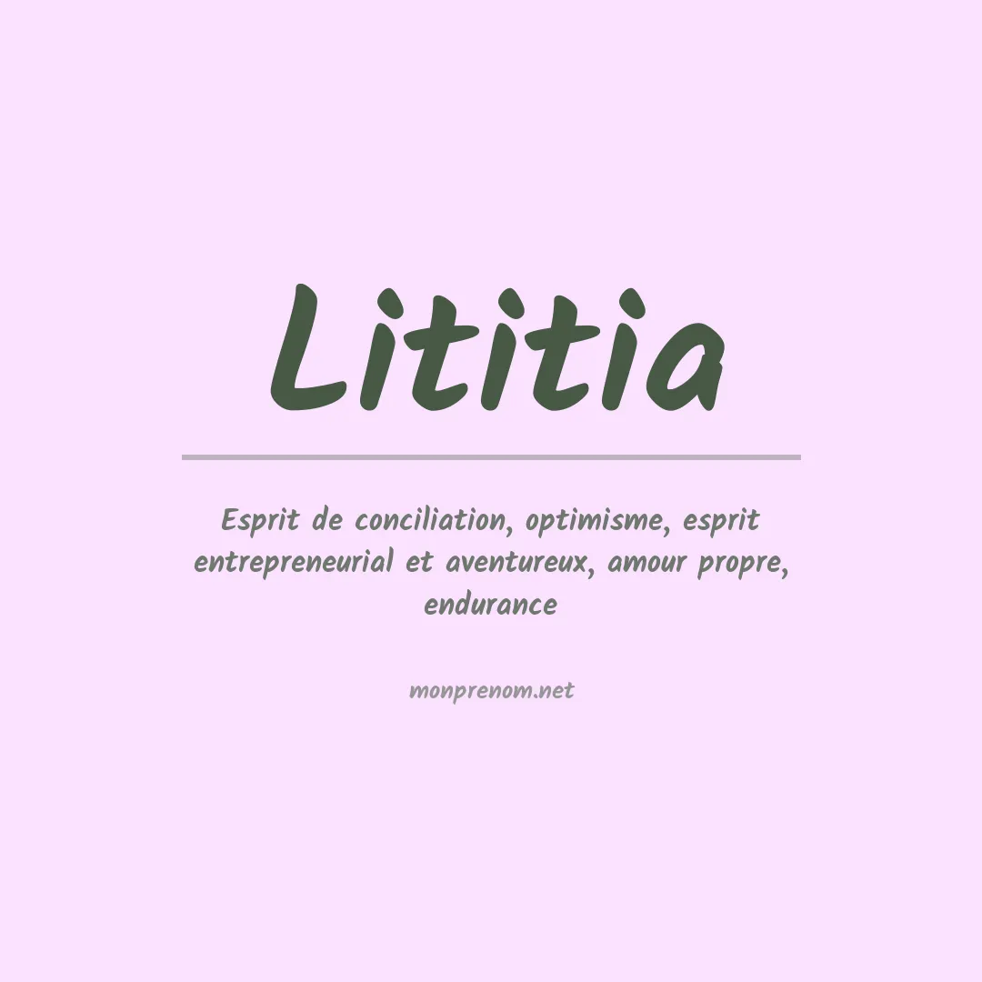 Prénom Lititia