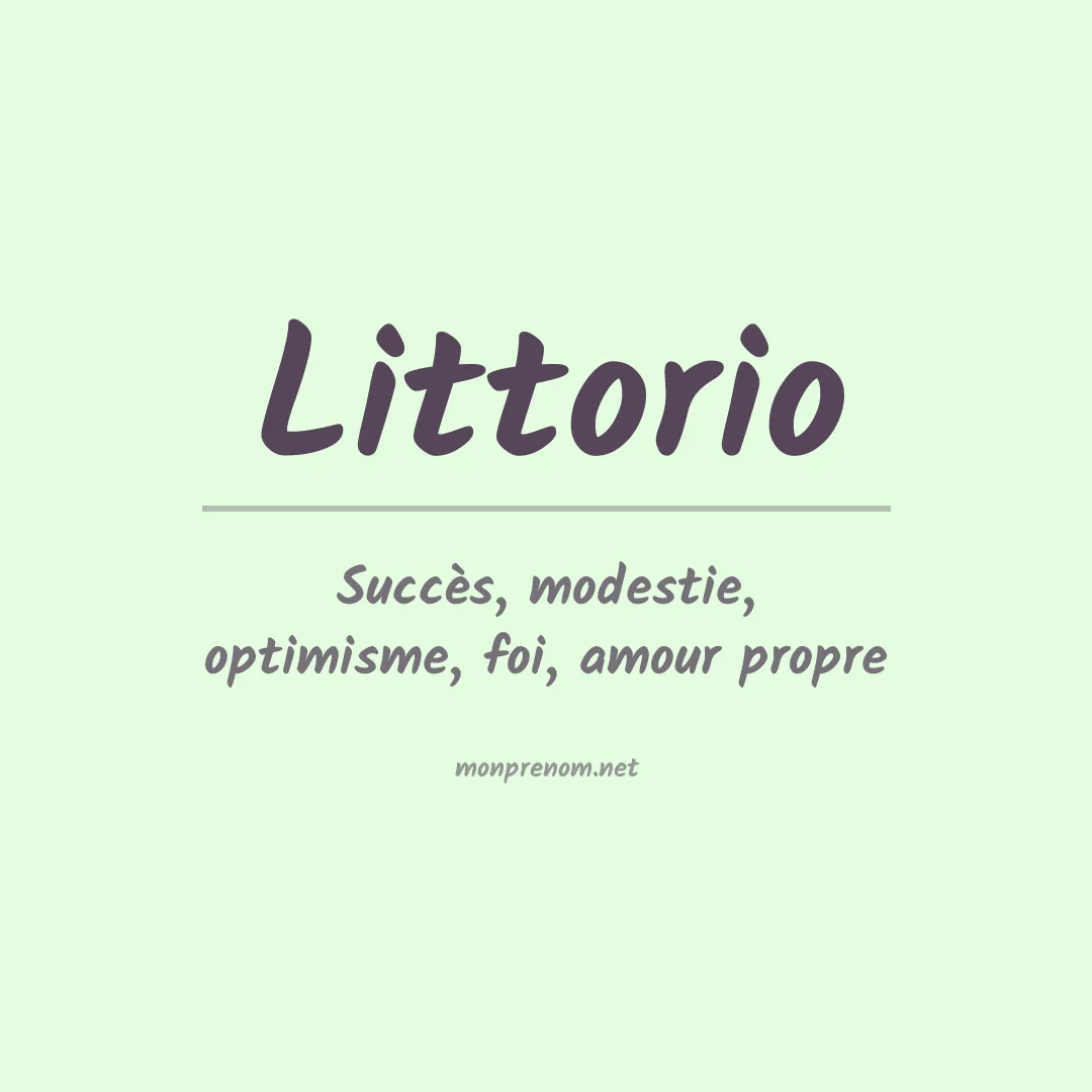Signification du prénom Littorio