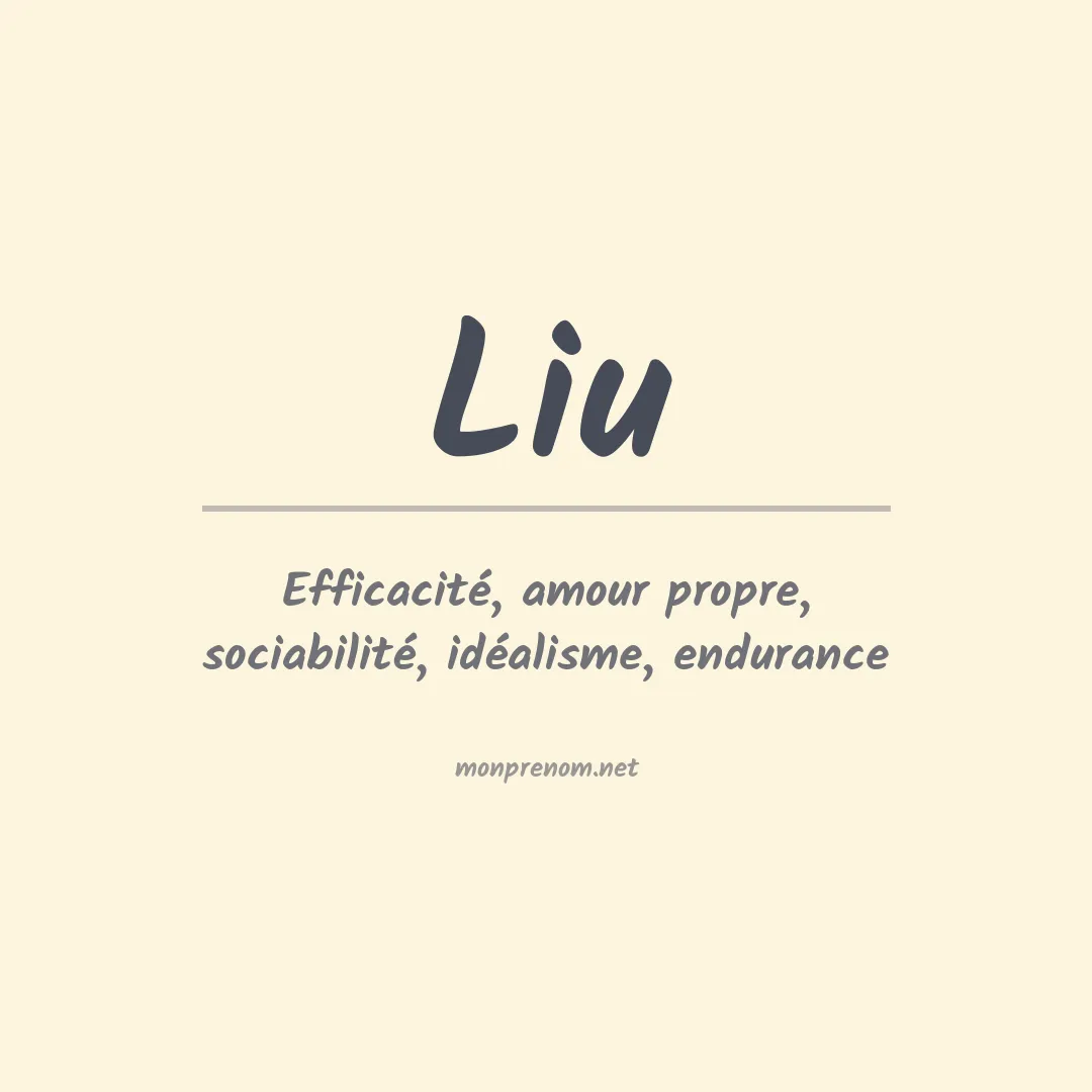 Prénom Liu