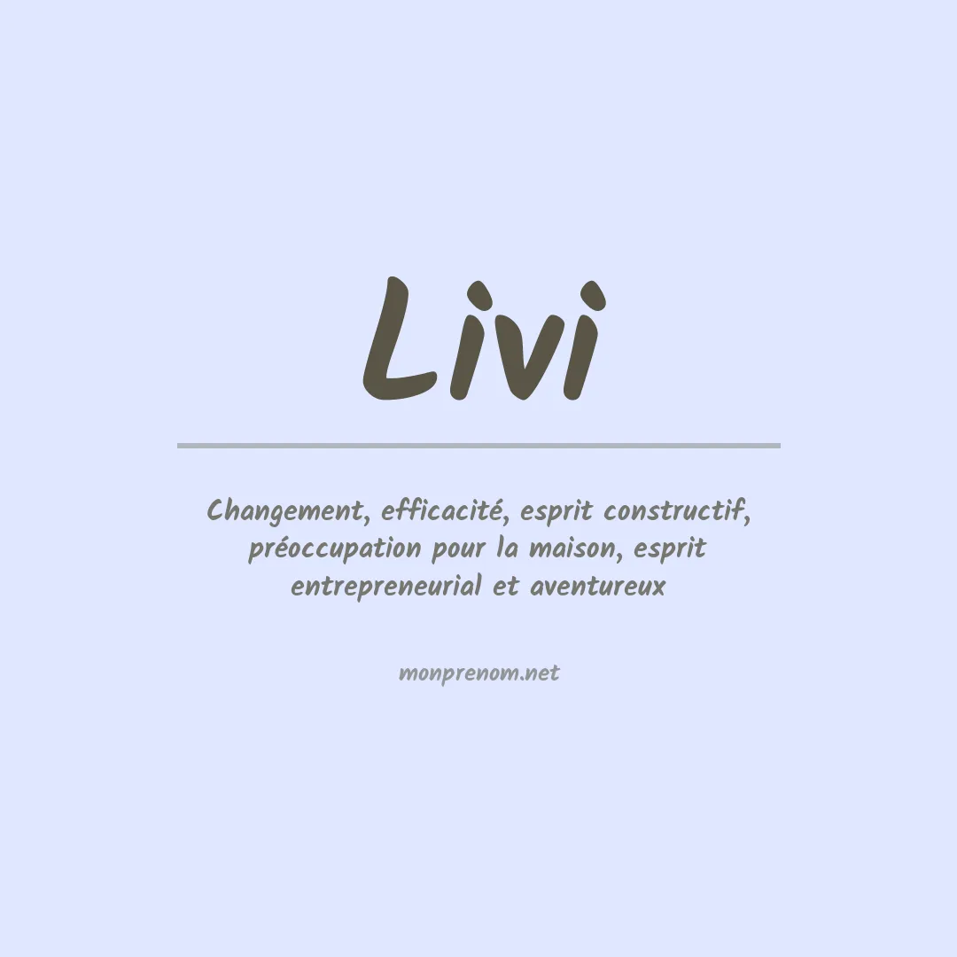 Signification du prénom Livi
