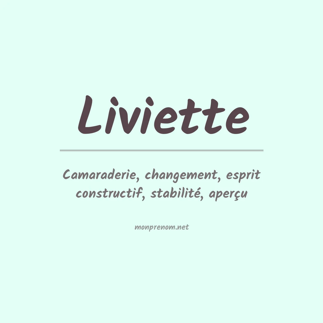 Signification du prénom Liviette